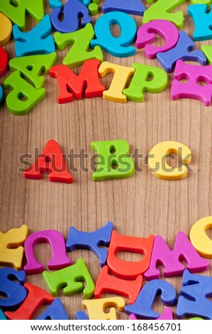 Early education concept with letters