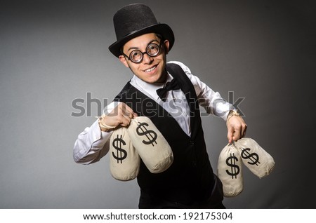 Man with sacks of money