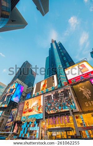 New York - DECEMBER 22, 2013: Times Square on December 22 in USA, New York. Times Square is the most popular tourist spot in New York