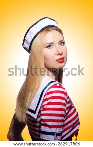 Woman in sailor costume  - marine concept