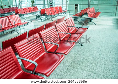 Chairs in the airport lounge area Chairs in the airport lounge area