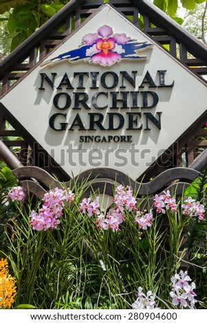 Singapore - AUGUST 2, 2014: Entrance to National Orchid Garden on August 2 in Singapore, Singapore. National Orchid Garden is a popular tourist attraction in Singapore
