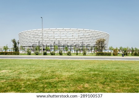 BAKU - MAY 10, 2015: Baku Olympic Stadium on May 10 in BAKU, Azerbaijan. Baku Azerbaijan will host the first European Games