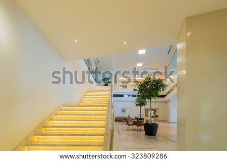 Stair case in the modern hotel interior