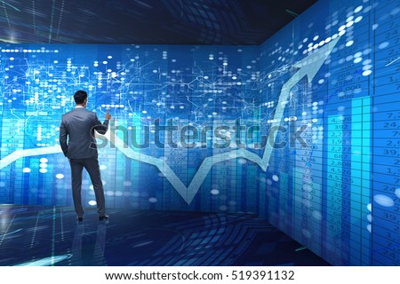 Man in stock trading business concept