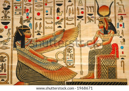 Papyrus with elements of egyptian ancient history Papyrus with elements of egyptian ancient history
