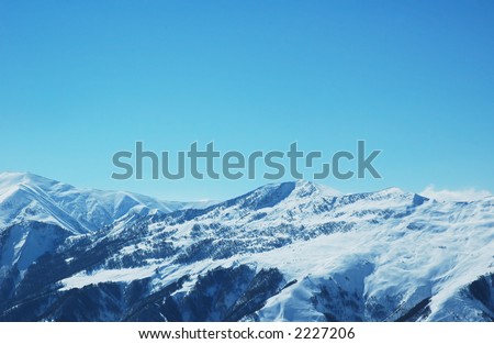 Winter landscape with mountains and snow