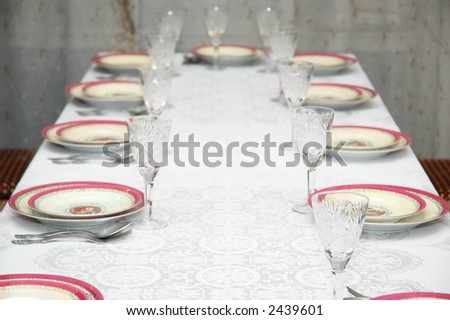 Table in the restaurant served for party