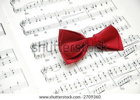 Bow tie on sheet of printed music