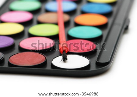 Painter\'s palette isolated on the white  background