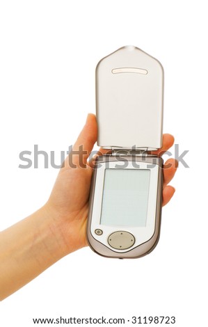 blank screen phone. stock photo : Mobile phone with lank screen isolated on white