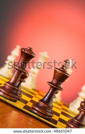 Chess concept with pieces on the board