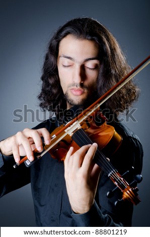 Violin player playing the instrument