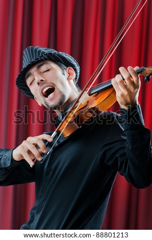 Violin player playing the instrument