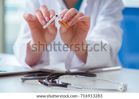 Doctor in anti smoking  concept