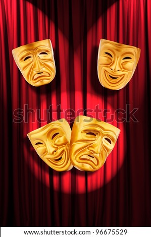 Theatre performance concept with masks