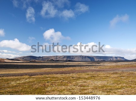 landscape in interior of iceland near akureyri