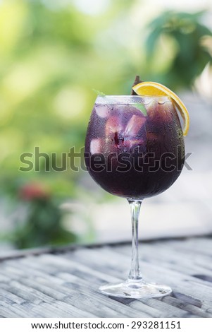 red wine sangria cocktail drink outside