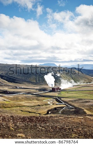 geothermal energy plant in interior iceland