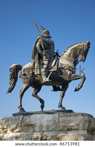 skanderberg statue in tirana albania