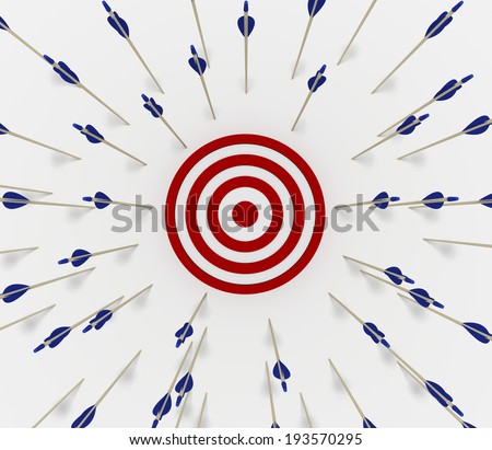 Tens of arrows that have missed the target