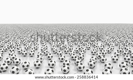 A field covered by endless soccer balls