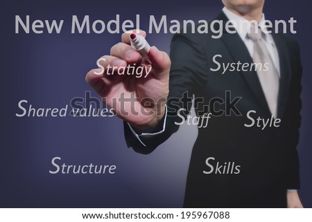 Young business hand with pen mark administrative theory