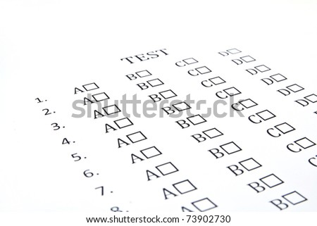 The test list on the examination