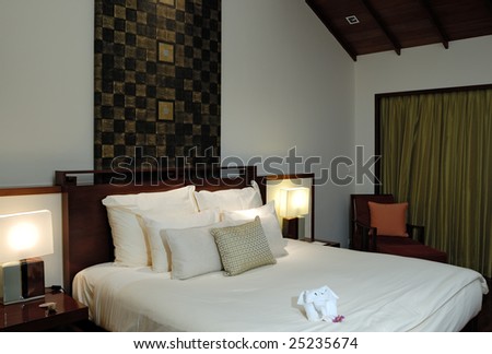 Modern bedroom in a resort