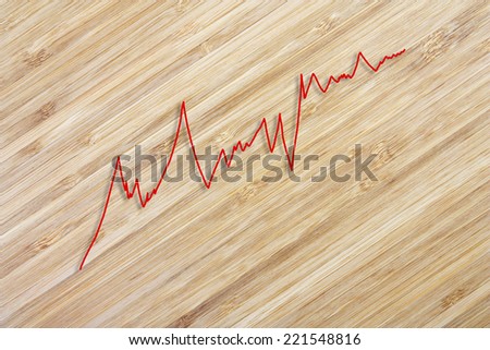 blank graph on diagonal wood background for your ideas