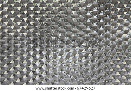 wall crystal hexagon glass frame for background or etc.