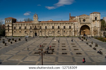 San Marcos Monastery of the sixteenth century in San Marcos square. Leon, Spain