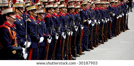 MADRID - MAY 16: Solemn Changing of the Guard at the Royal Palace of Madrid May 16 2007