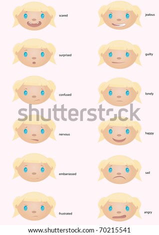 pictures of emotions faces for kids. stock vector : Emotion faces