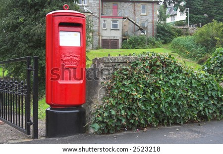 Red british postbox, letterbox, mailbox