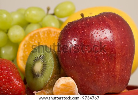 red apple and other mixed fruits, healthy diet alternative, natural source of vitamins