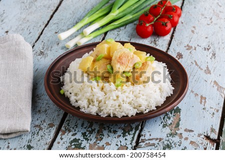 chicken fillet with pineapple and rice