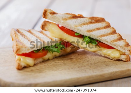 sandwich toast grilled with cheese and tomatoes