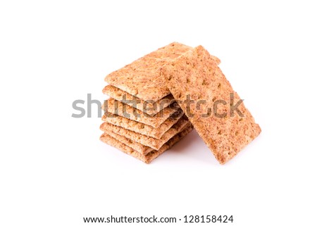 Wholesome biscuits with cereal isolated on white. Healthy diet concept.