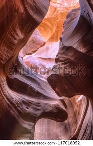 Antelope Canyon, slot canyon in the American Southwest. It is located on Navajo land near Page, Arizona
