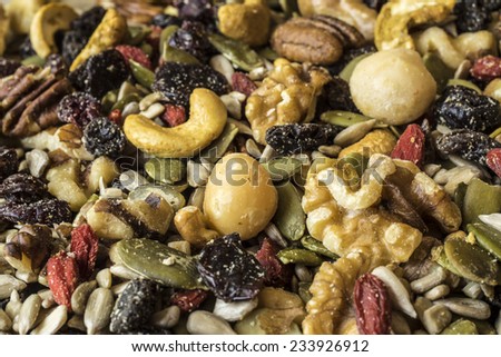 trail mix made up of nuts and seeds