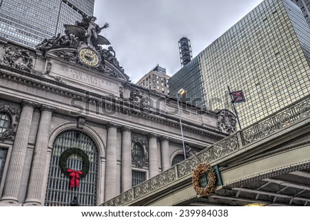 Grand Central railroad terminal at 42nd Street and Park Avenue in Midtown Manhattan in New York City,