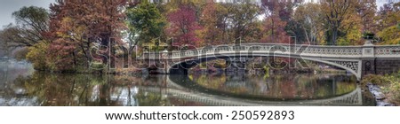 The Bow Bridge  is a cast iron bridge located in Central Park, New York City, crossing over The Lake and used as a pedestrian walkway