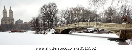After a snow storm in Central park in the winter