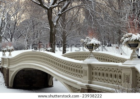 bow bridge in central park nyc. stock photo : Central Park