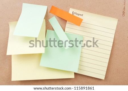 Sticky notes paste on the board
