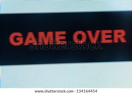 Game over words on computer LCD monitor
