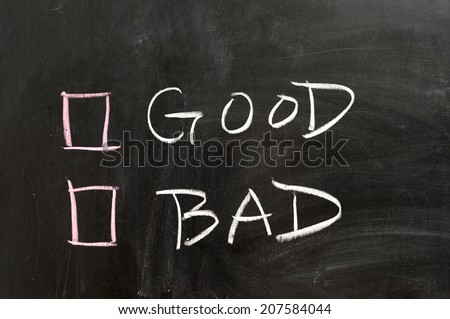 Good or bad options on the chalkboard