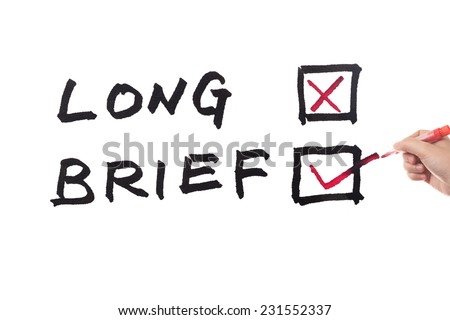 Long or brief words written on white board