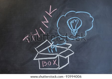 Chalk drawing - Think outside the box